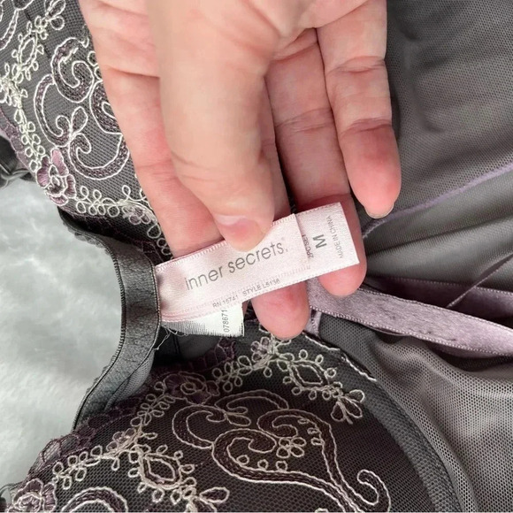 Inner Secrets Dusty Grey Purple Front Closure Slip - Picture 6 of 6